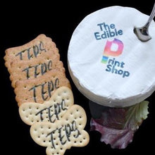 Load image into Gallery viewer, Crackers printed with a logo that can be used for charcuterie and cheese boards