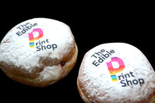 Load image into Gallery viewer, Donuts with a logo printed on them