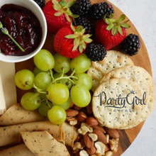 Load image into Gallery viewer, Charcuterie board with peppercorn water cracker that is printed with a logo
