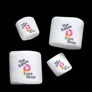 Round Marshmallows printed with a logo