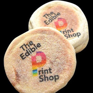 Breakfast English muffin with a logo