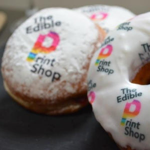 Donuts with edible logo