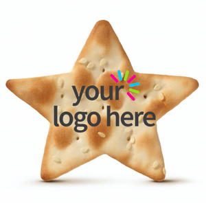 Star shaped cracker that can be printed with your logo here