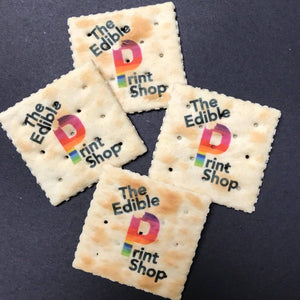Saltine Cracker with an edible logo printed
