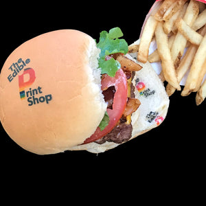 Hamburger Bun with a logo printed